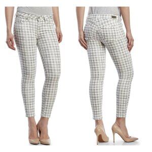 Paige Gray And White Gingham Mid Rise Verdugo‎ Ankle Cropped Jeans Size 29